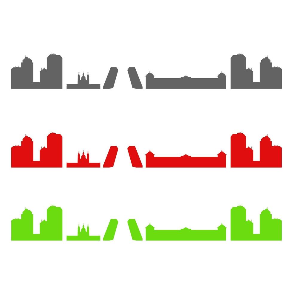 Madrid Skyline Illustrated On White Background vector