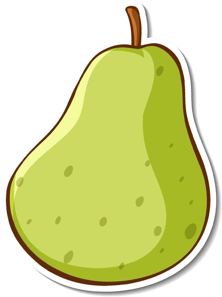 Sticker design with green pear isolated vector
