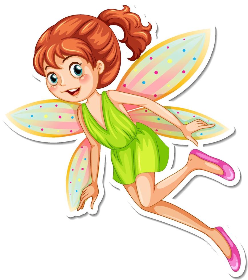 Beautiful fairy cartoon character sticker vector