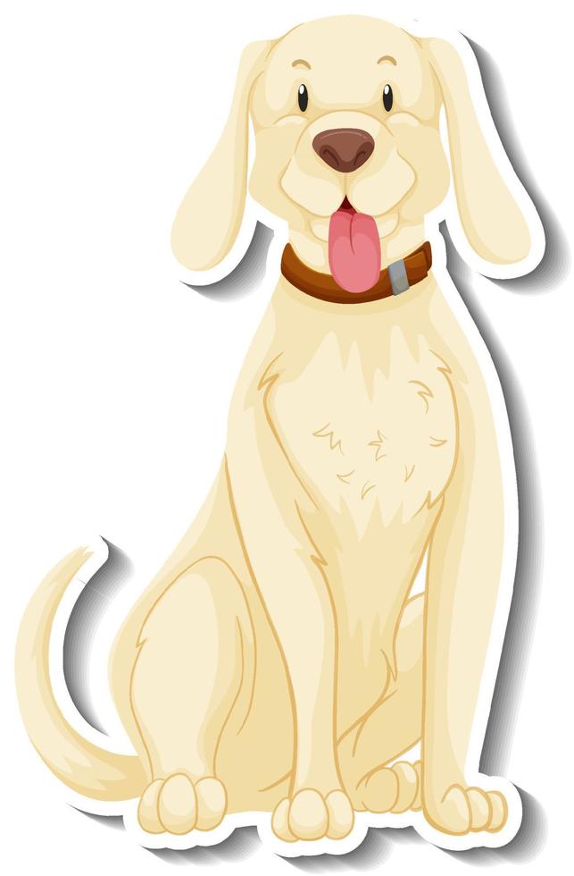 A sticker template of dog cartoon character vector