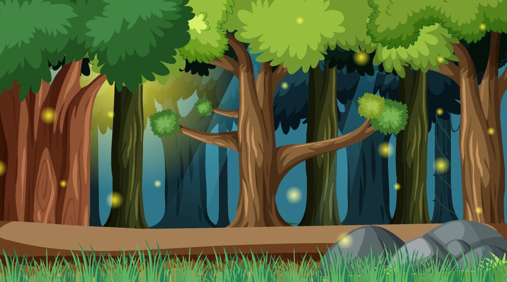 Enchanted forest landscape background vector