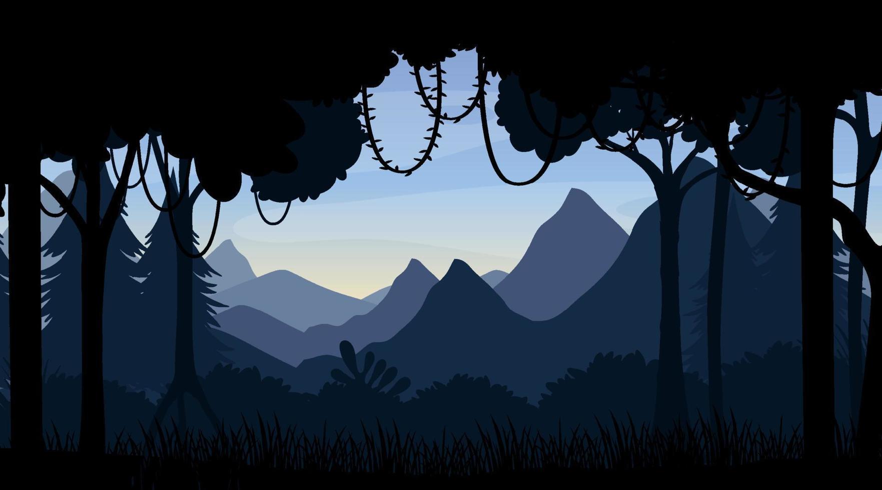 fondo de silueta de paisaje de bosque vector