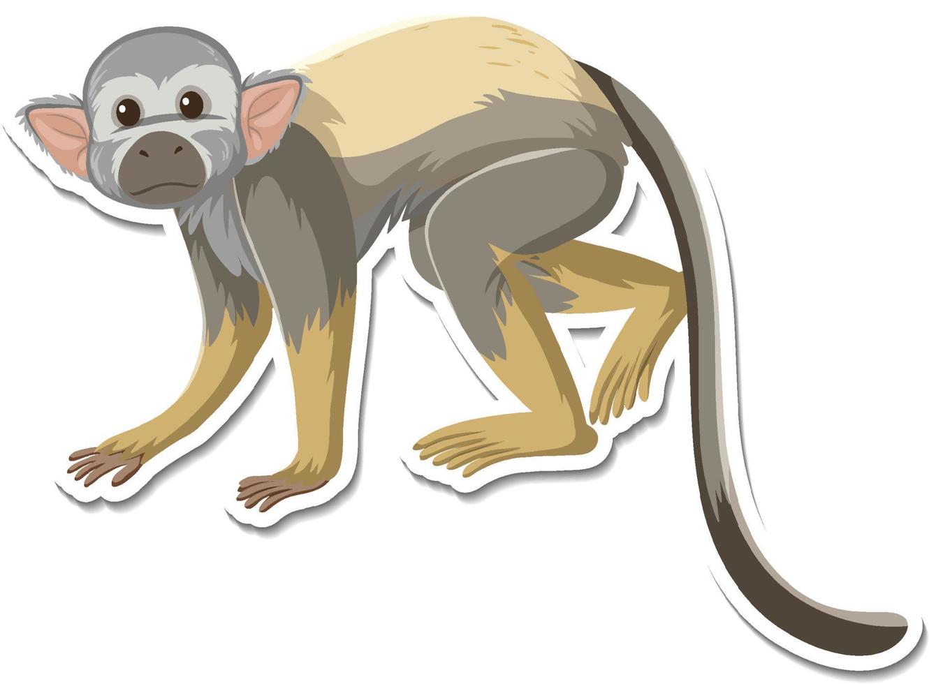 A sticker template of monkey cartoon character vector