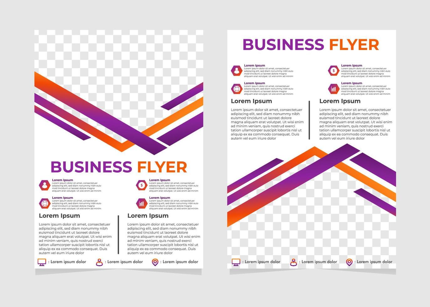 simple modern business flyer template with hexagonal shapes. vector