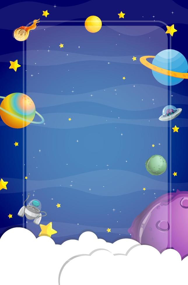 A banner outer space scence background vector