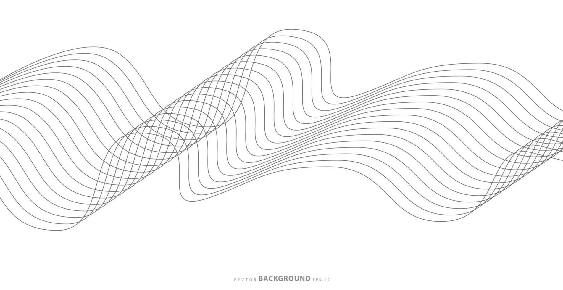 Abstract wavy stripes isolated. Wave line art, Curved smooth design. vector