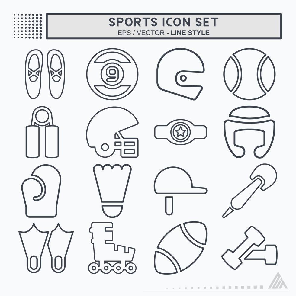 Set Icon Sports - Line Style vector