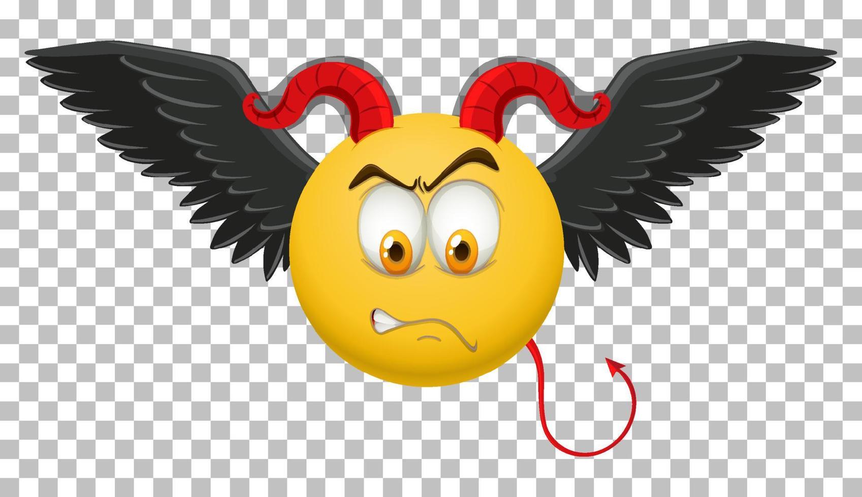 Devil emoticon with facial expression vector