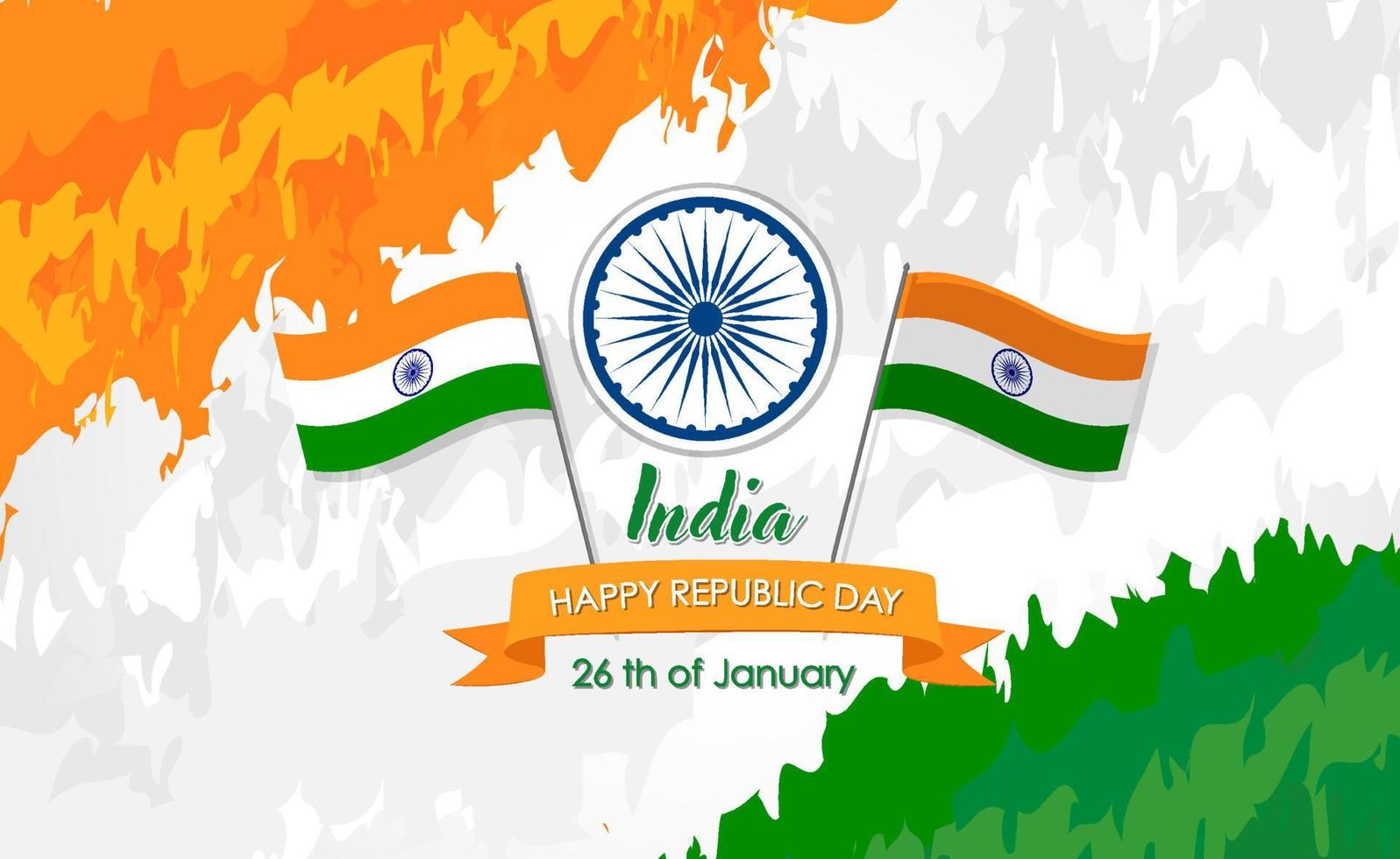 diseño del cartel del día de la república india vector