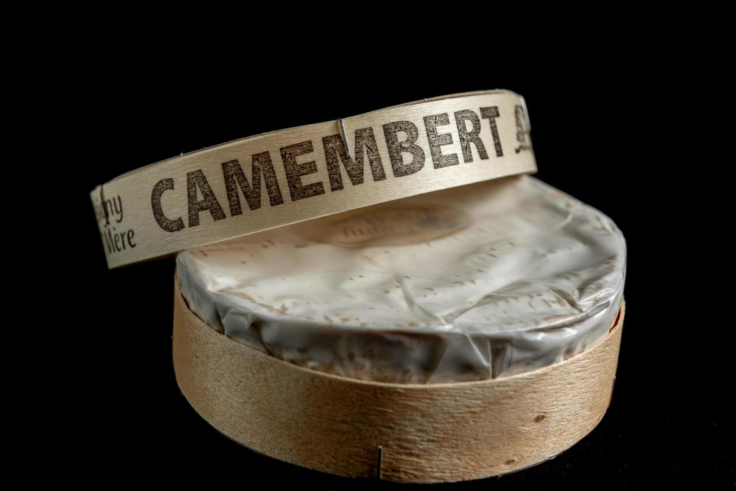 Andorra, La Vella, Andorra, Apr 30, 2021 - Camembert cheese with black background photo