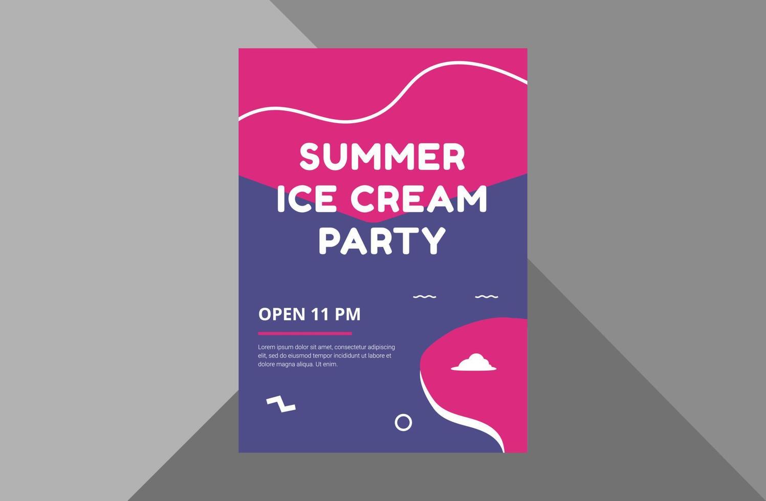 ice cream flyer design template. ice cream shop poster leaflet design. ice cream festival promotion flyer template. a4 template, brochure design, cover, flyer, poster, print-ready vector