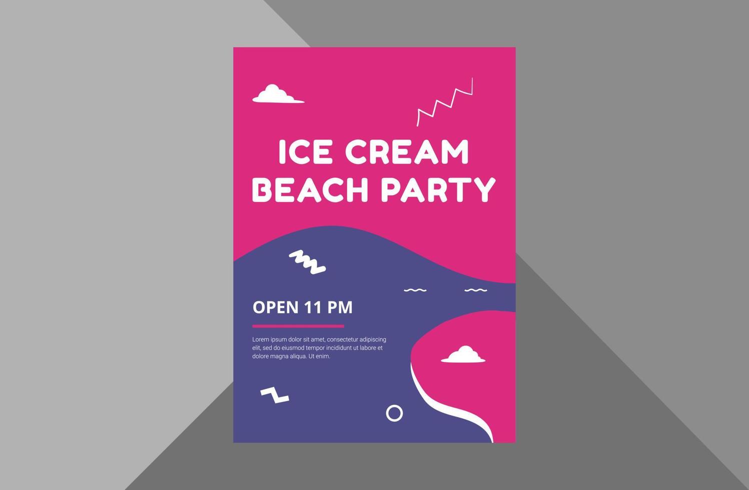 ice cream flyer design template. ice cream shop poster leaflet design. ice cream festival promotion flyer template. a4 template, brochure design, cover, flyer, poster, print-ready vector