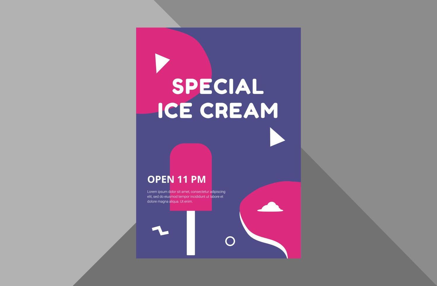 ice cream flyer design template. ice cream shop poster leaflet design. ice cream festival promotion flyer template. a4 template, brochure design, cover, flyer, poster, print-ready vector