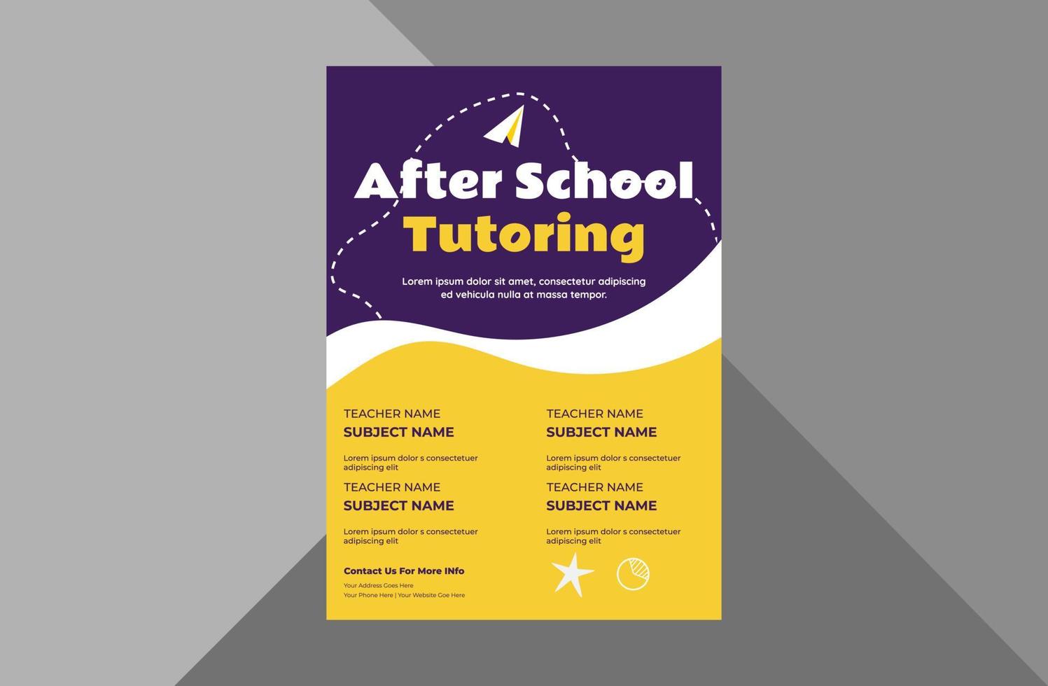 tutoring service promotion flyer design. online tutoring service poster leaflet template. a4 template, brochure design, cover, flyer, poster, print-ready vector