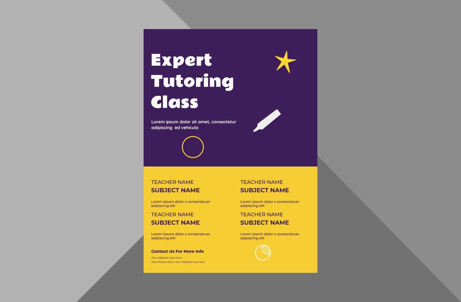 tutoring service promotion flyer design. online tutoring service poster leaflet template. a4 template, brochure design, cover, flyer, poster, print-ready vector
