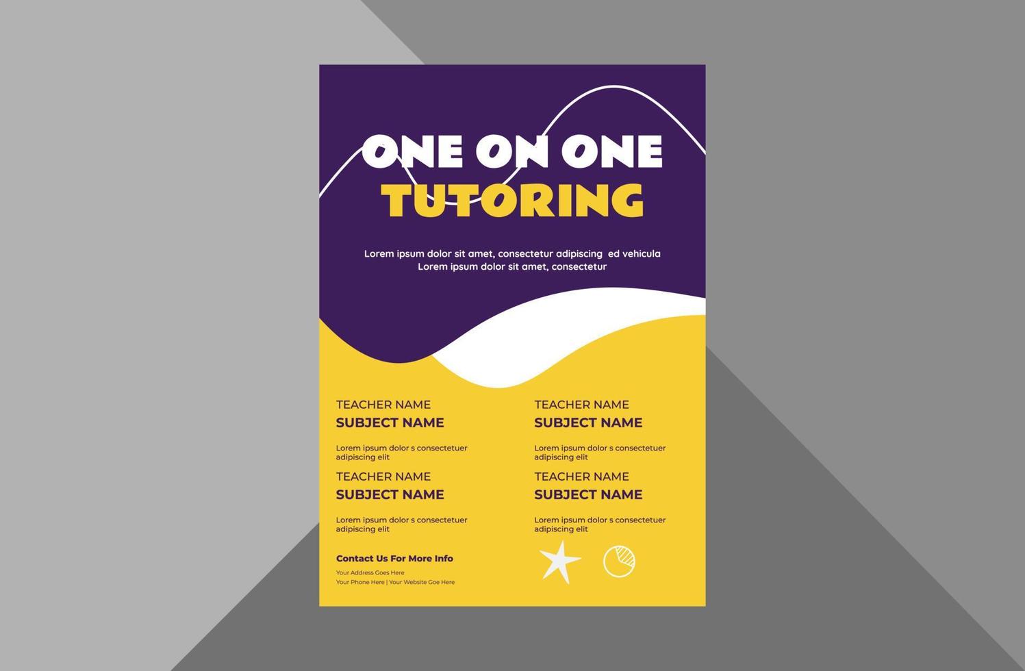 tutoring service promotion flyer design. online tutoring service poster leaflet template. a4 template, brochure design, cover, flyer, poster, print-ready vector