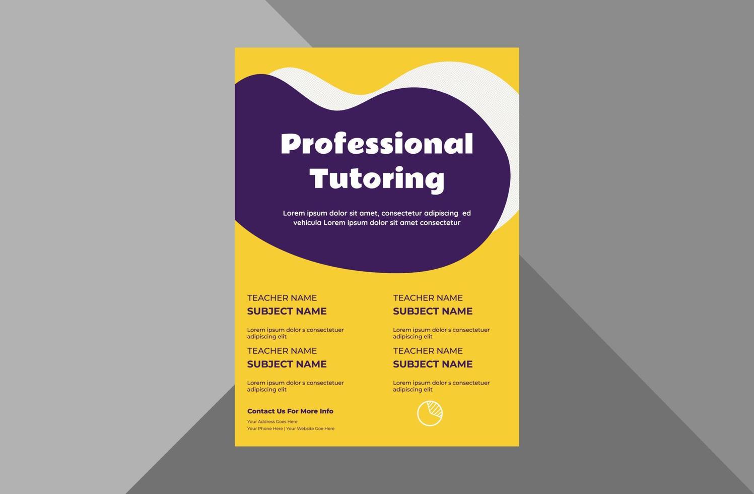 tutoring service promotion flyer design. online tutoring service poster leaflet template. a4 template, brochure design, cover, flyer, poster, print-ready vector