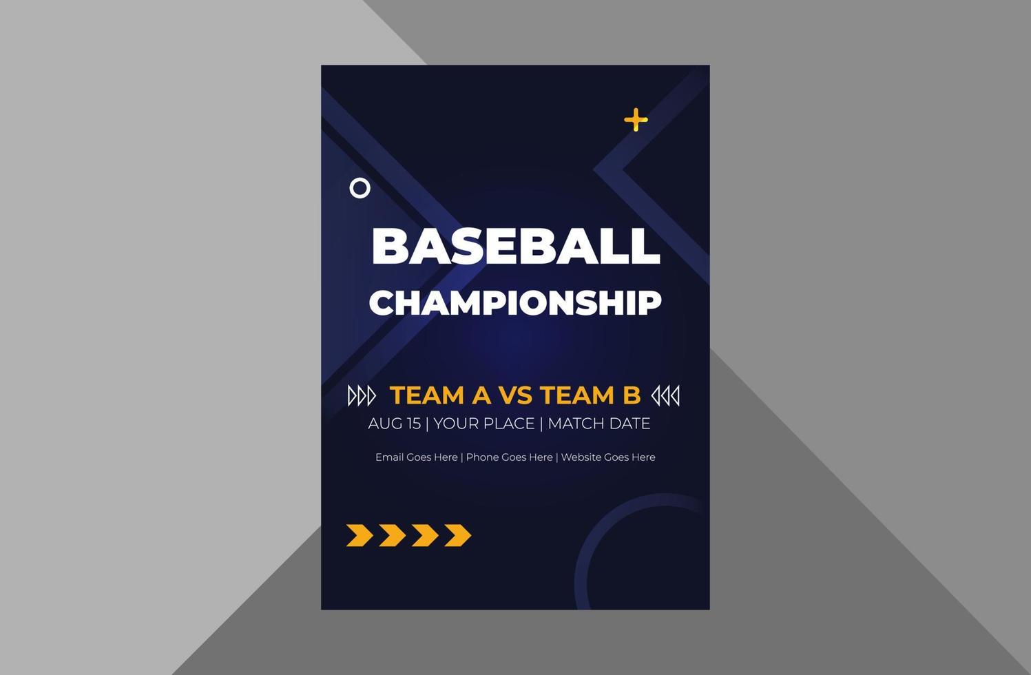 baseball tournament flyer design template. baseball sports event promotion flyer design. a4 template, brochure design, cover, flyer, poster, print-ready vector