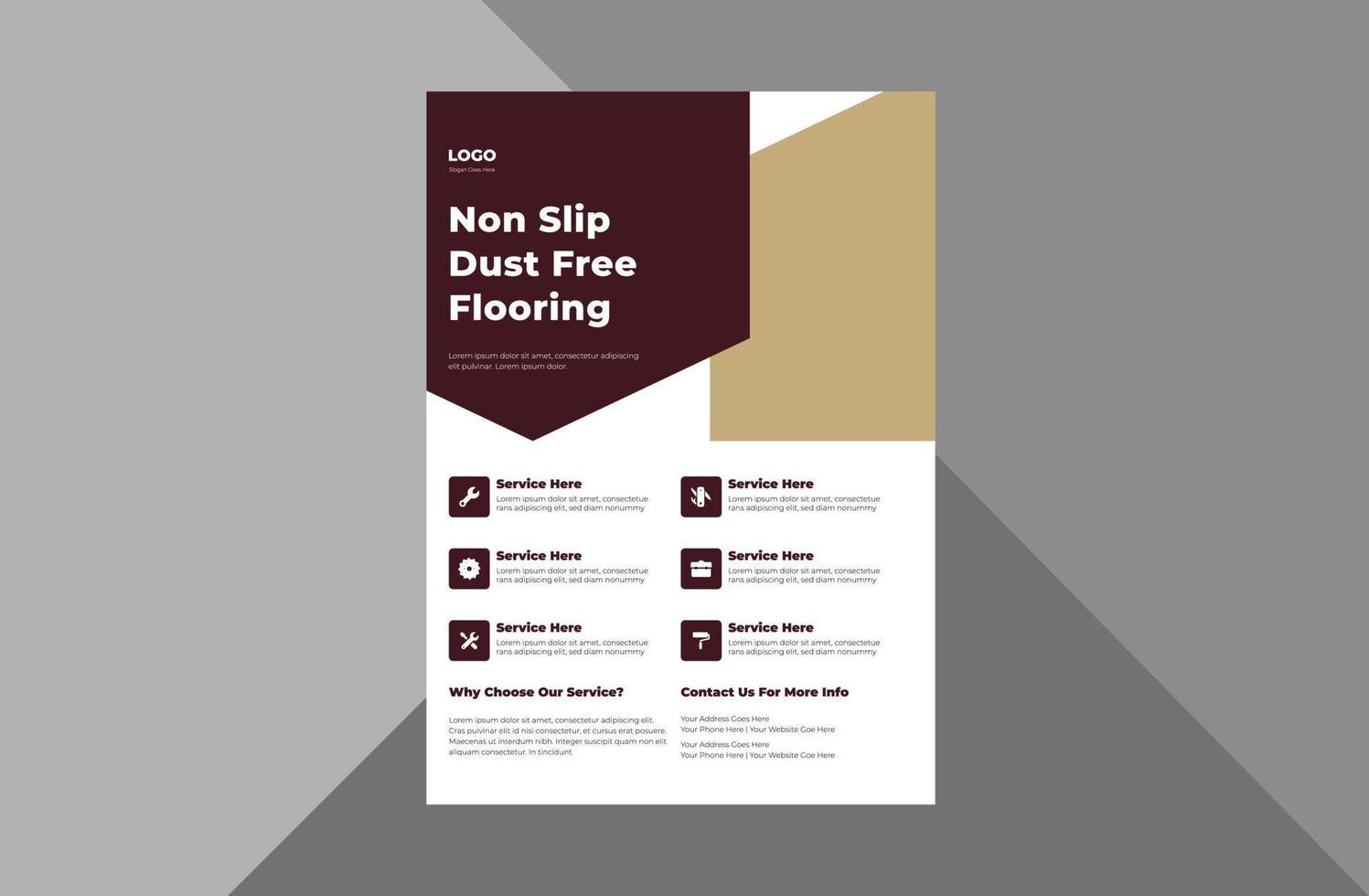 flooring and tiling company flyer design. modern contemporary poster leaflet design. a4 template, brochure design, cover, flyer, poster, print-ready vector