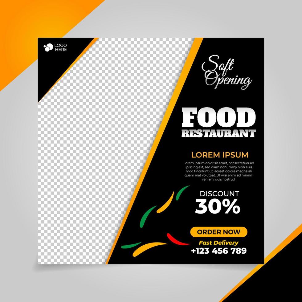 promotin banner social media post food resturant vector