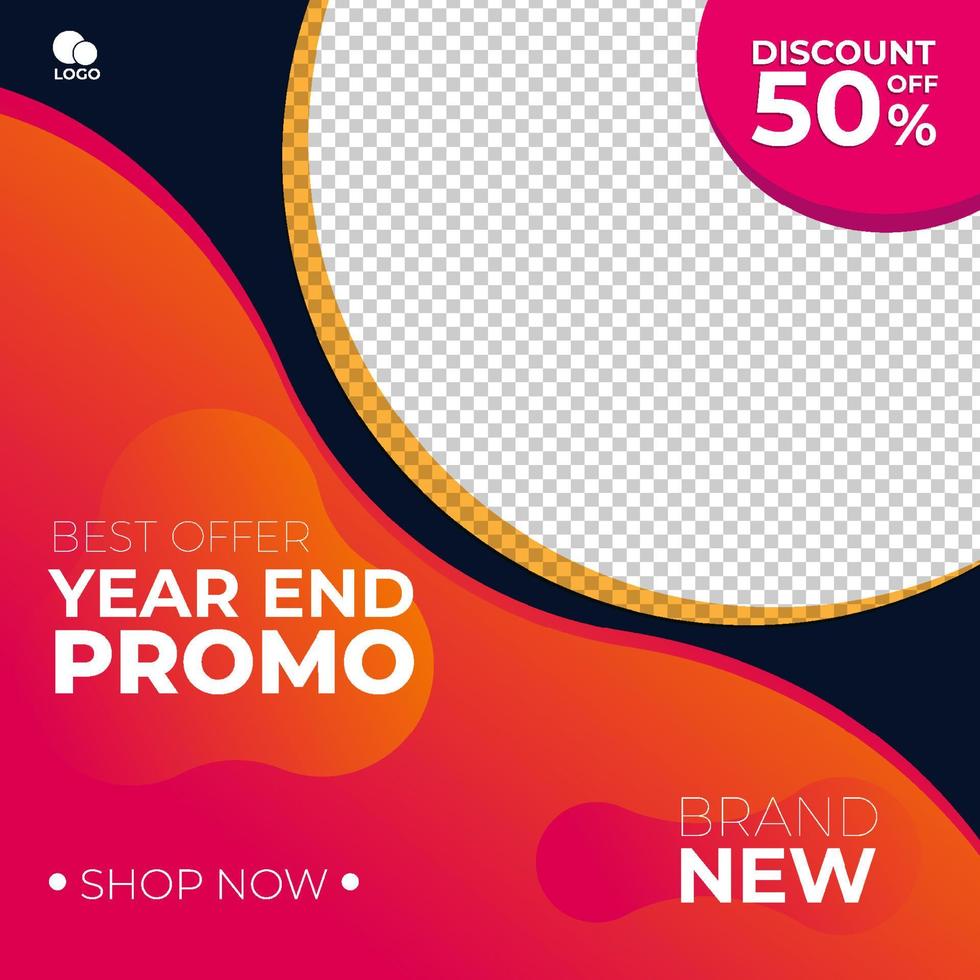 year end promo banner sale social media vector