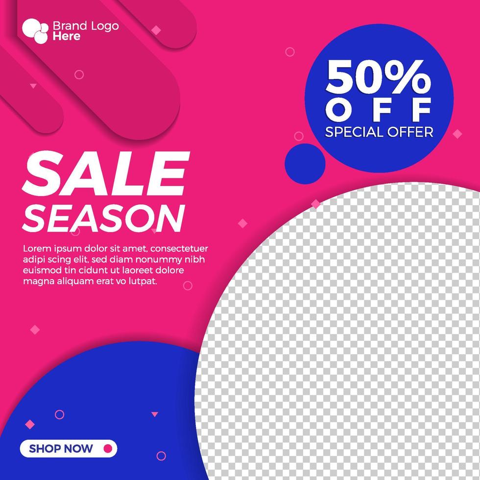 template design sale social media promotion vector