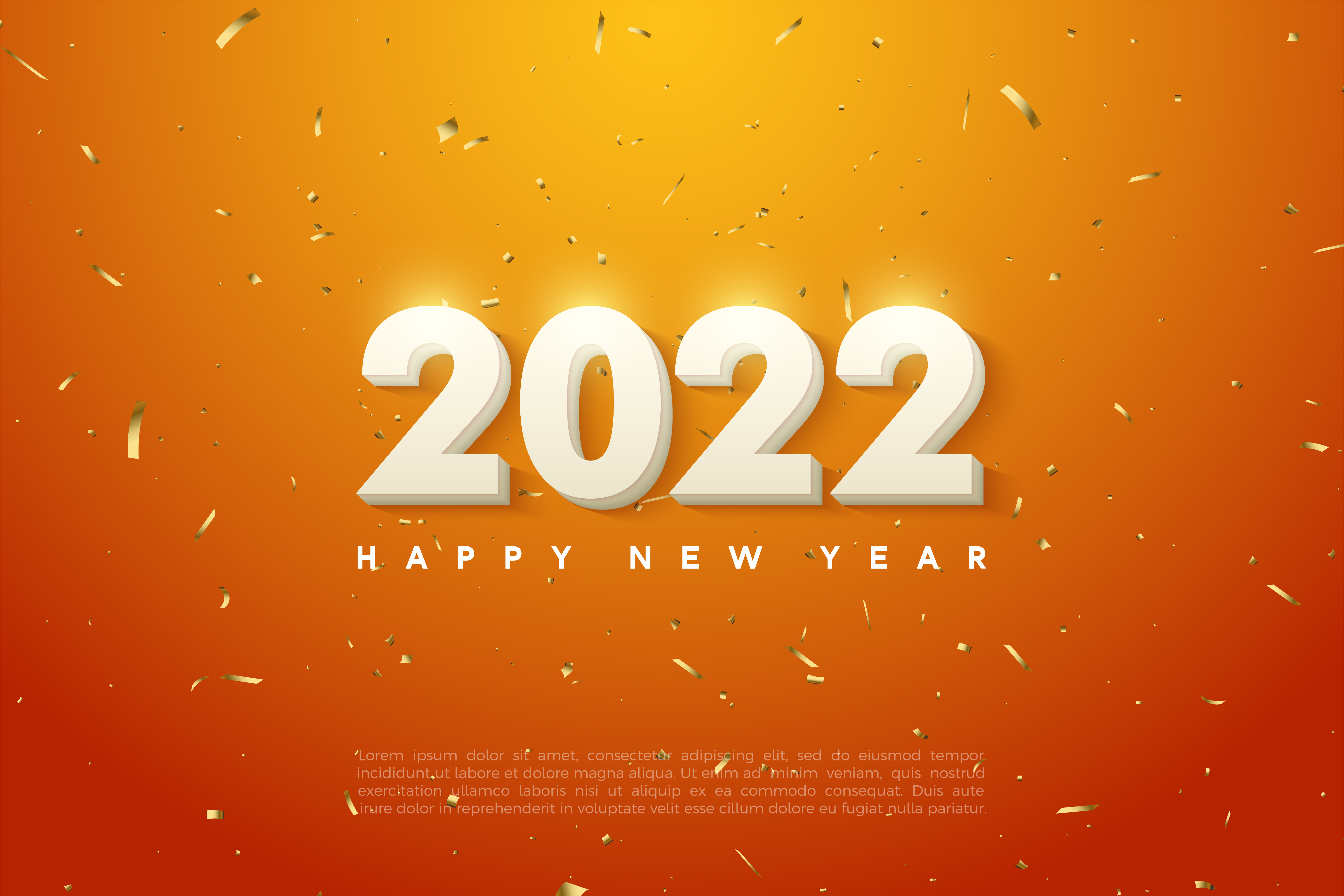 Happy new year 2022 with white number on orange background. 3532953 Vector  Art at Vecteezy