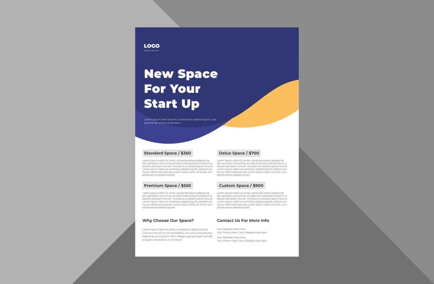 startup business flyer design template. business agency poster leaflet design. a4 template, brochure design, cover, flyer, poster, print-ready vector