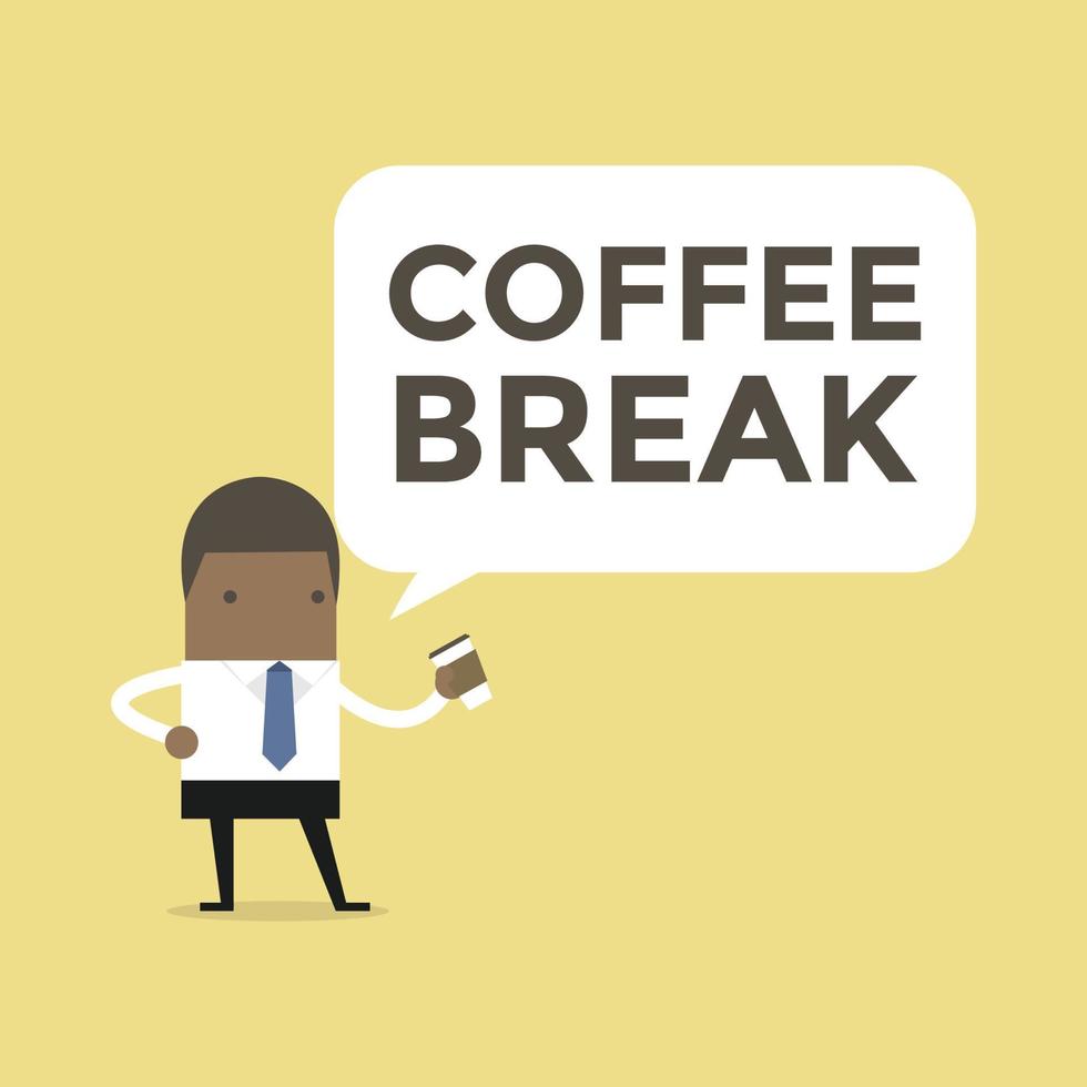 African businessman with coffee break. vector