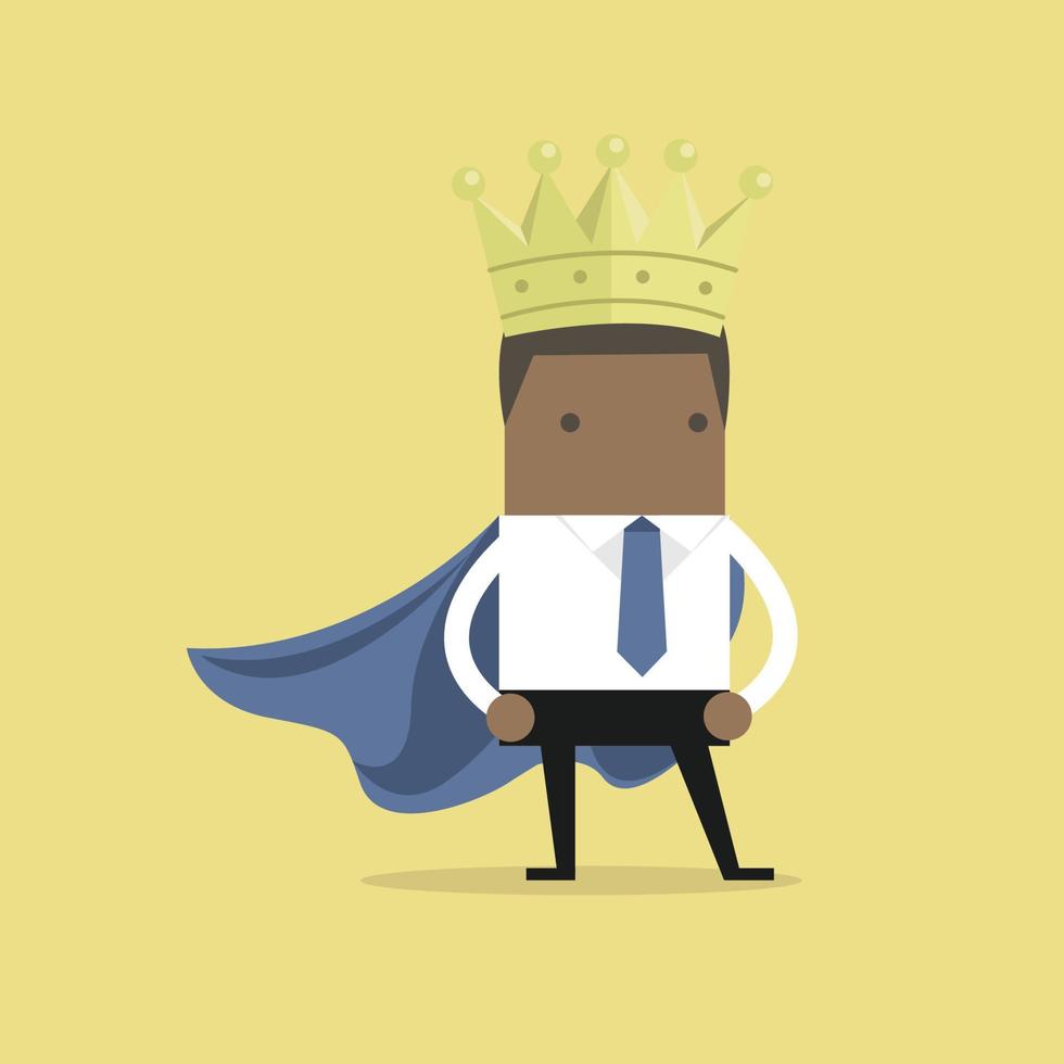 African businessman wearing a crown. vector