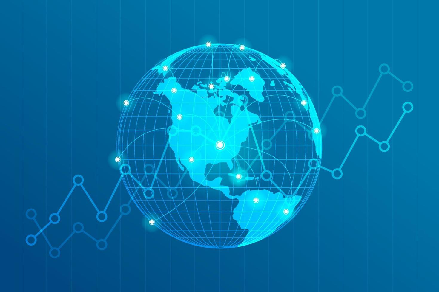 Global network lines connection. World map point with dots connection concept of global business background. vector