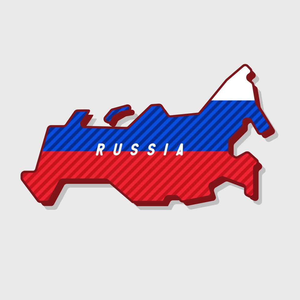 Map of Russia Modern 3d Style. vector