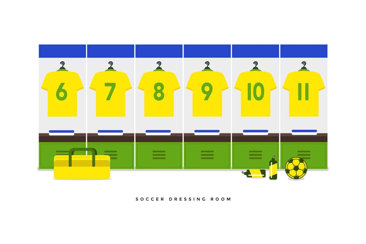 Brazil Football or soccer team dressing room. vector