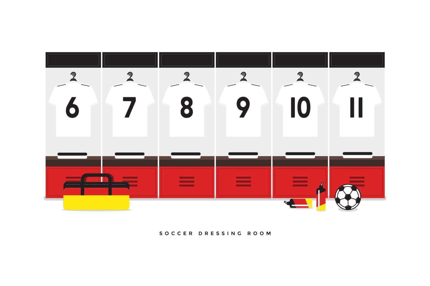 Germany Football or soccer team dressing room. vector