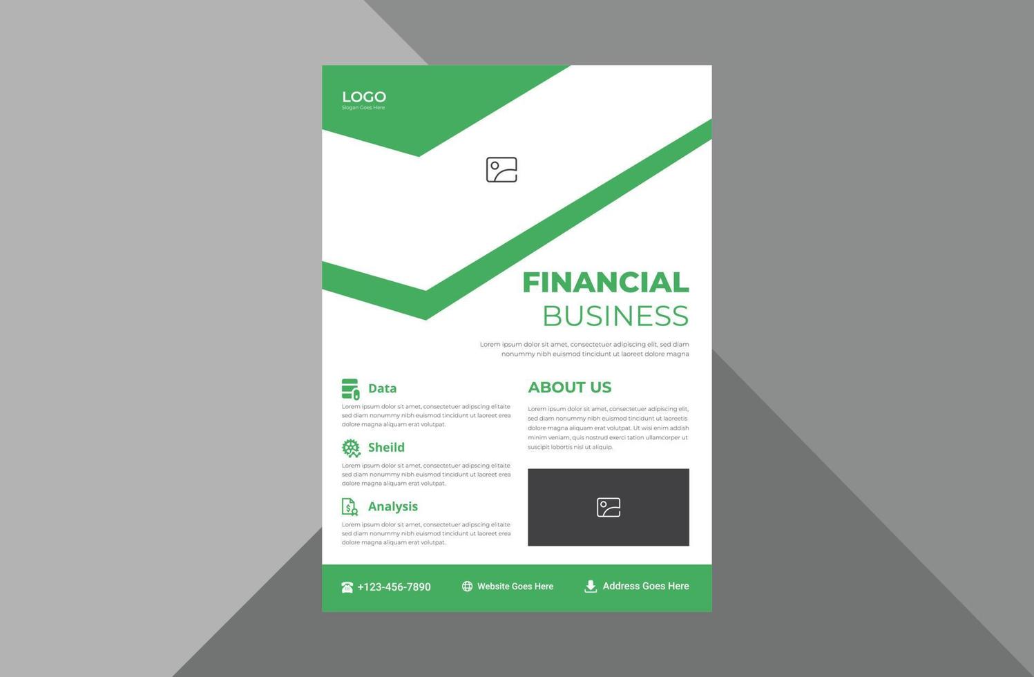 finance and business flyer design. budget management service poster leaflet design. a4 template, brochure design, cover, flyer, poster, print-ready vector