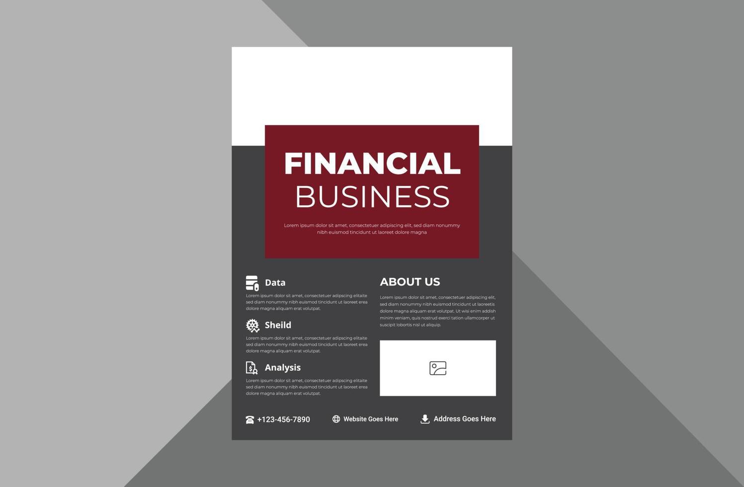 finance and business flyer design. budget management service poster leaflet design. a4 template, brochure design, cover, flyer, poster, print-ready vector