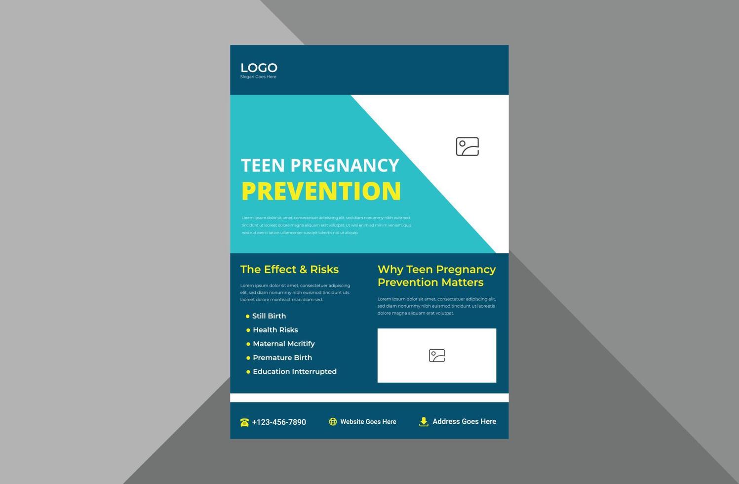 pregnancy school flyer design template. pregnancy education poster leaflet design. a4 template, brochure design, cover, flyer, poster, print-ready vector