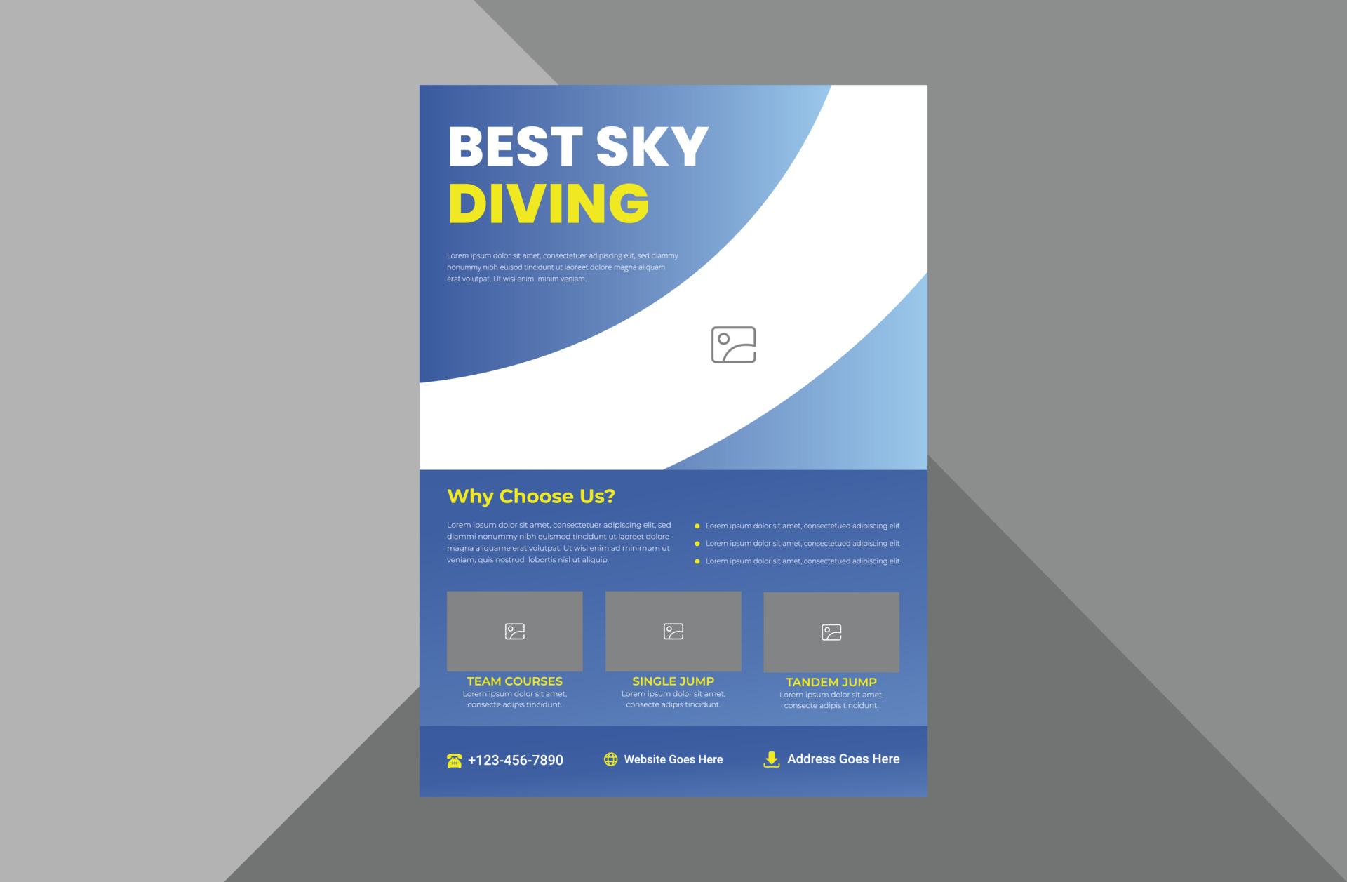 Skydiving Flyer Design Template Parachuter Skydiving Tourism Poster Leaflet Design A4 Template Brochure Design Cover Flyer Poster Print Ready 3533479 Vector Art At Vecteezy
