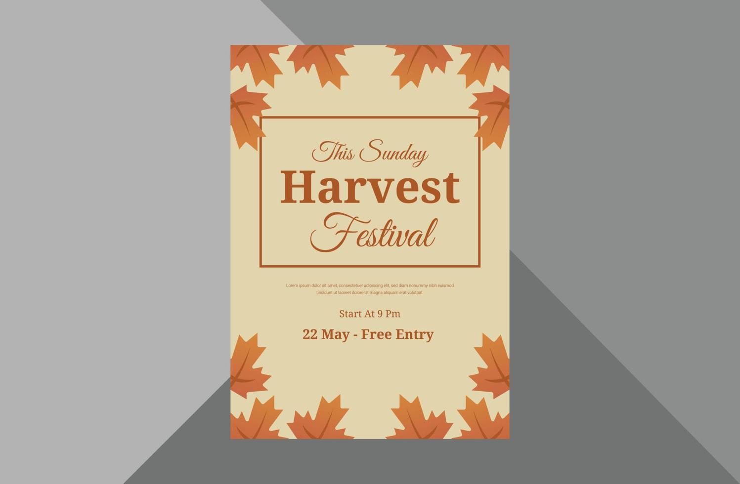 autumn festival flyer design template. autumn fall festival poster leaflet design template. a4 template, brochure design, cover, flyer, poster, print-ready vector