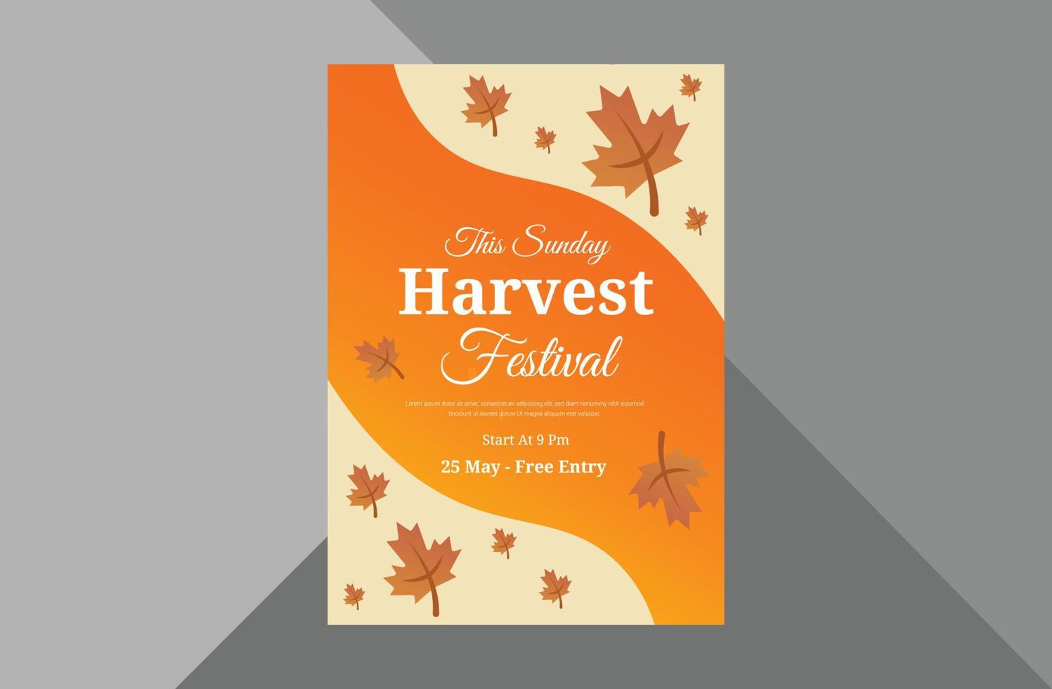 plantilla de diseño de volante de festival de otoño. plantilla de diseño de folleto de cartel de festival de otoño otoño. plantilla a4, diseño de folleto, portada, volante, póster, listo para imprimir vector