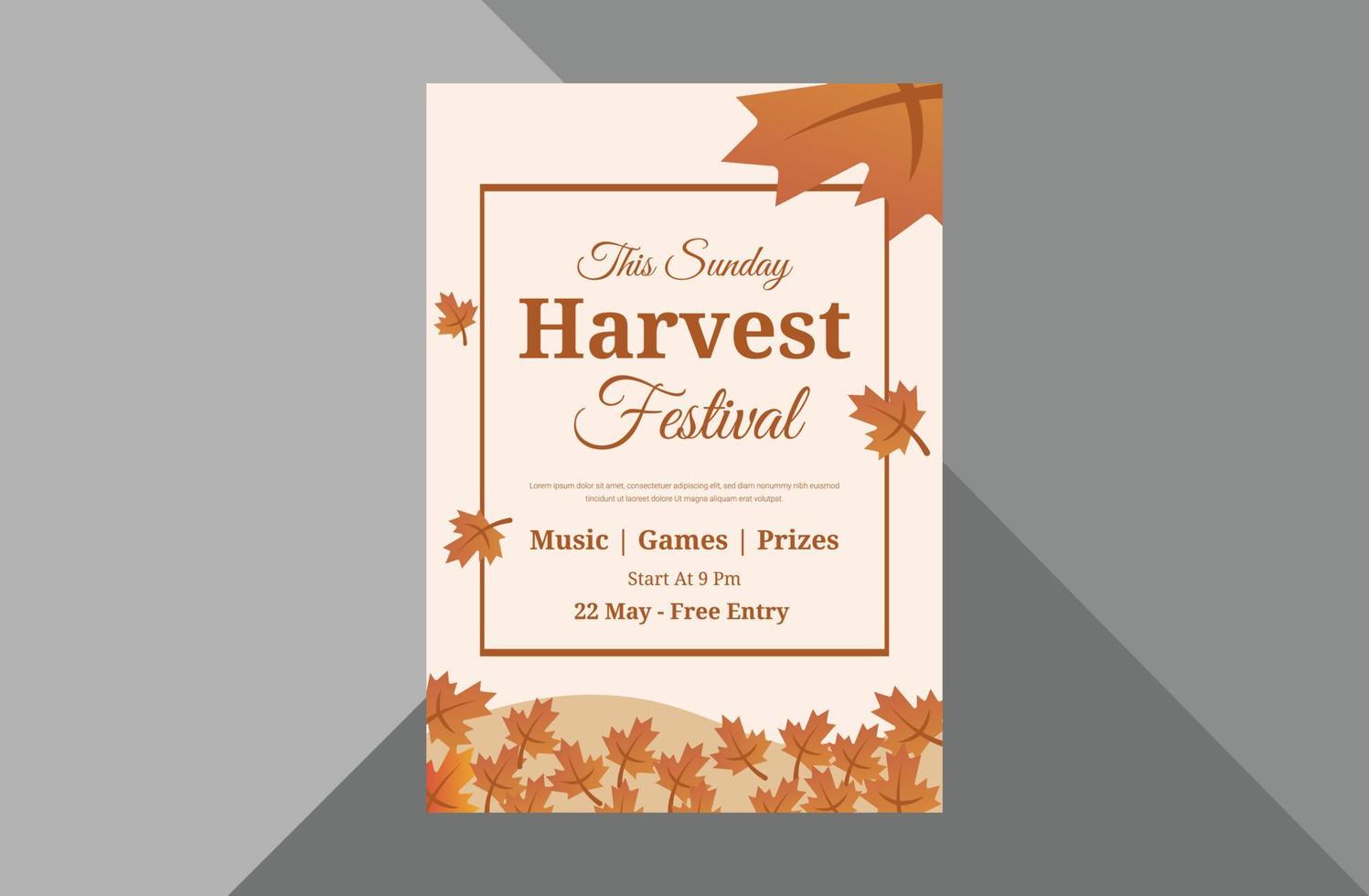 autumn festival flyer design template. autumn fall festival poster leaflet design template. a4 template, brochure design, cover, flyer, poster, print-ready vector