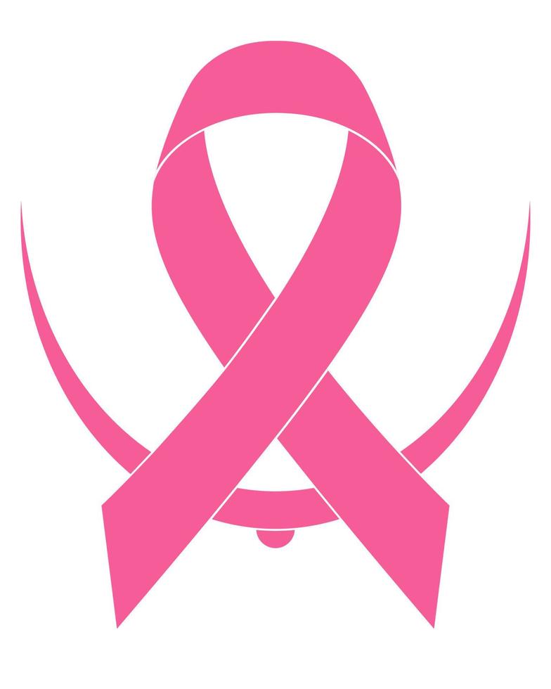 pink ribbon symbol of breast cancer disease vector illustration isolated on background