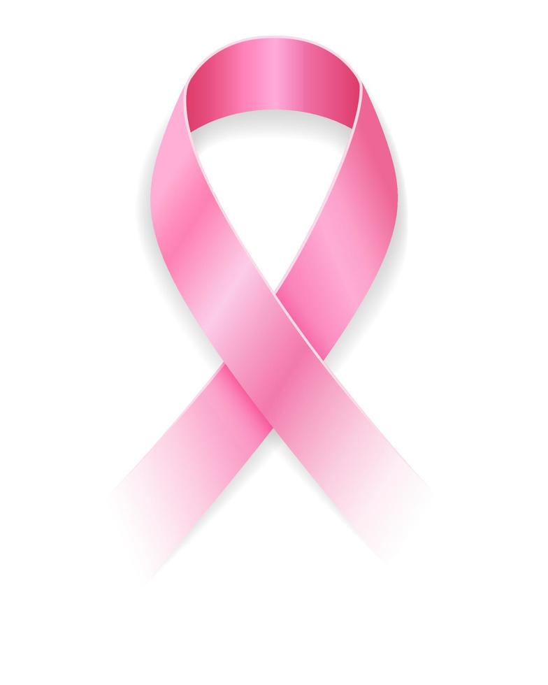 pink ribbon symbol of breast cancer disease vector illustration isolated on background