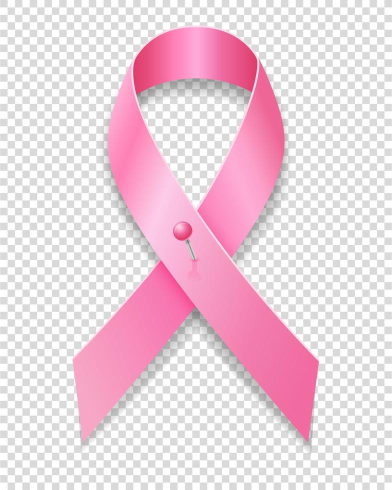 pink ribbon symbol of breast cancer disease vector illustration isolated on background