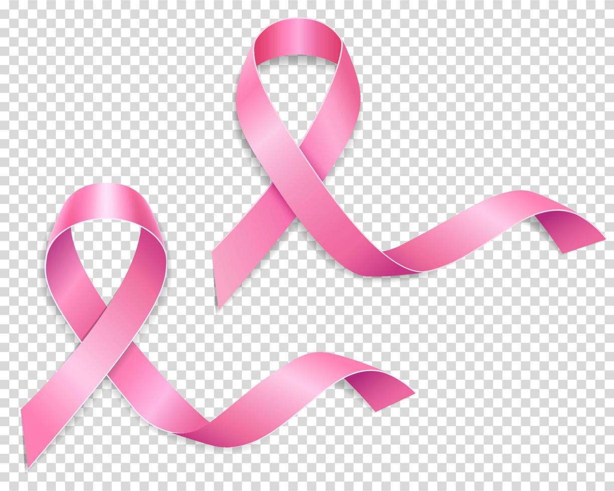 pink ribbon symbol of breast cancer disease vector illustration isolated on background