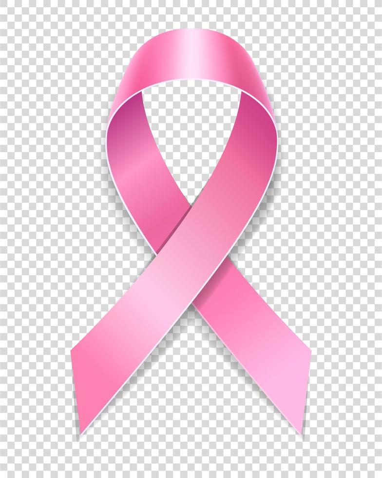 pink ribbon symbol of breast cancer disease vector illustration isolated on background