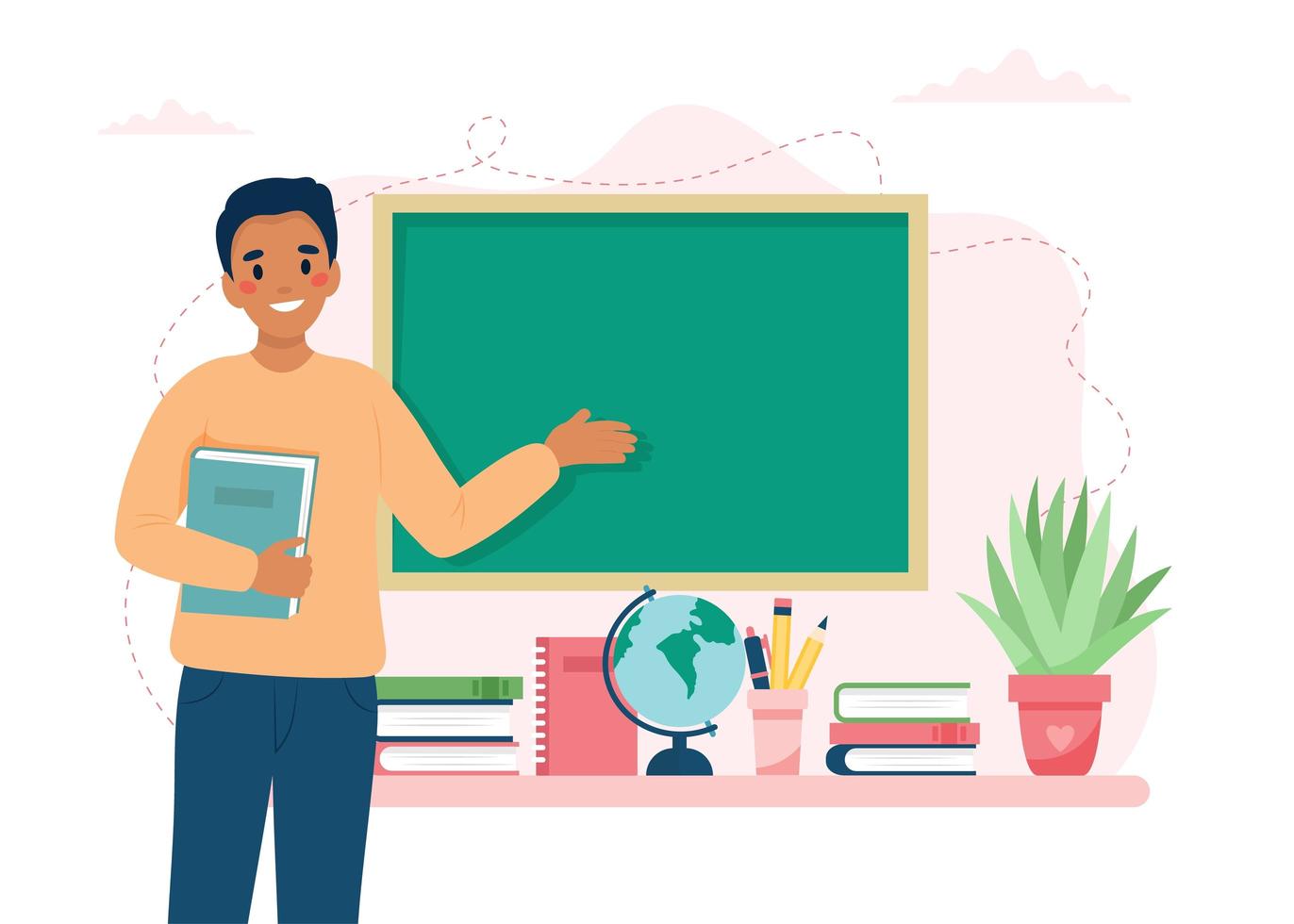 African american teacher in classroom. School and learning, Happy teacher s day concept. Cute vector illustration in flat cartoon style 3533597 Vector Art at Vecteezy African american teacher in classroom. School and learning, Happy teacher s day concept. Cute vector illustration in flat cartoon style 3533597 Vector Art at Vecteezy