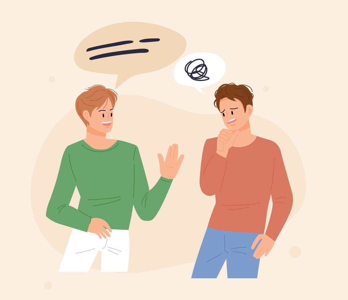 dos amigos están hablando. vector