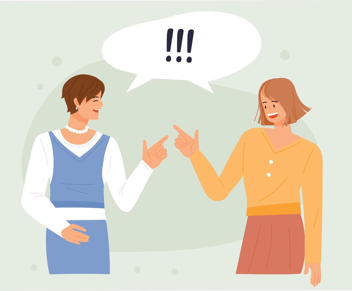 Two friends are talking. vector