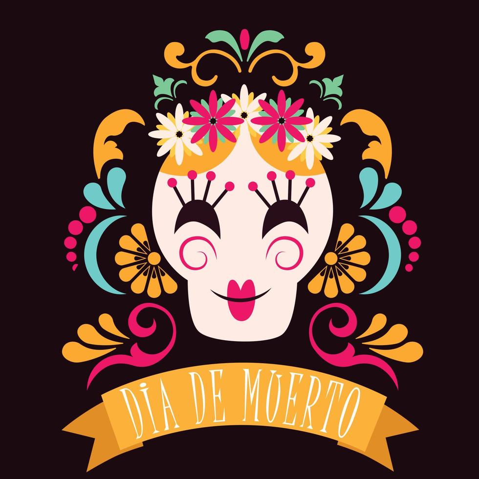 Dia de muertos background in flat design vector